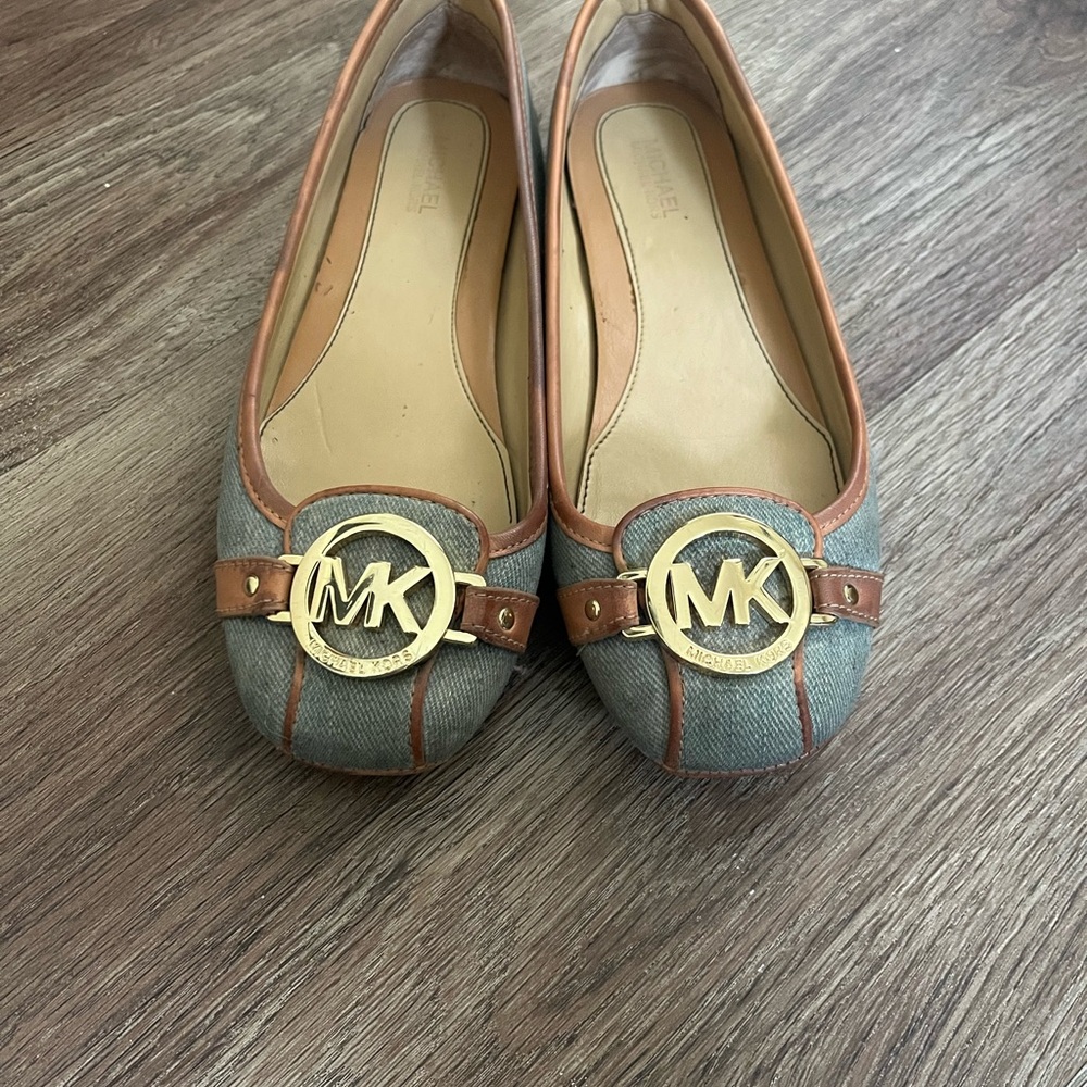 Michael Kors Gray and Brown Loafers with MK Logo